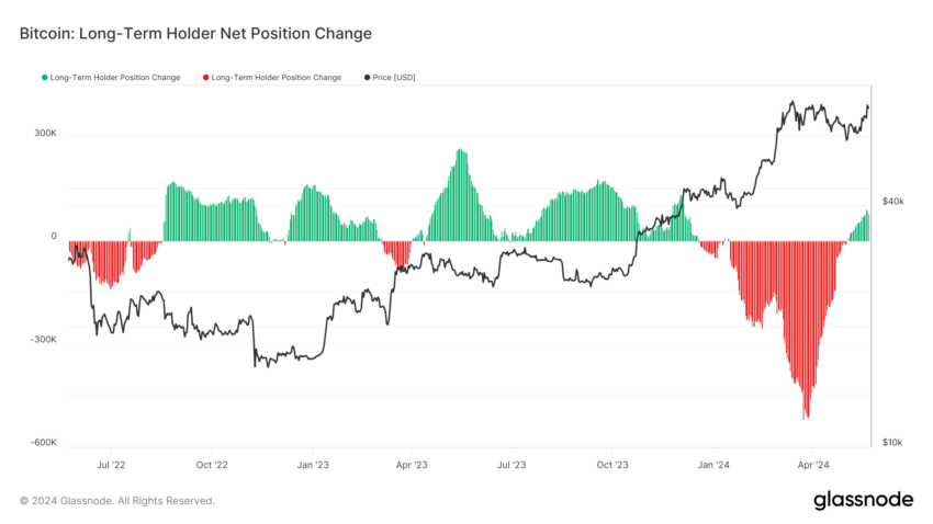 Change in Bitcoin holder's net position