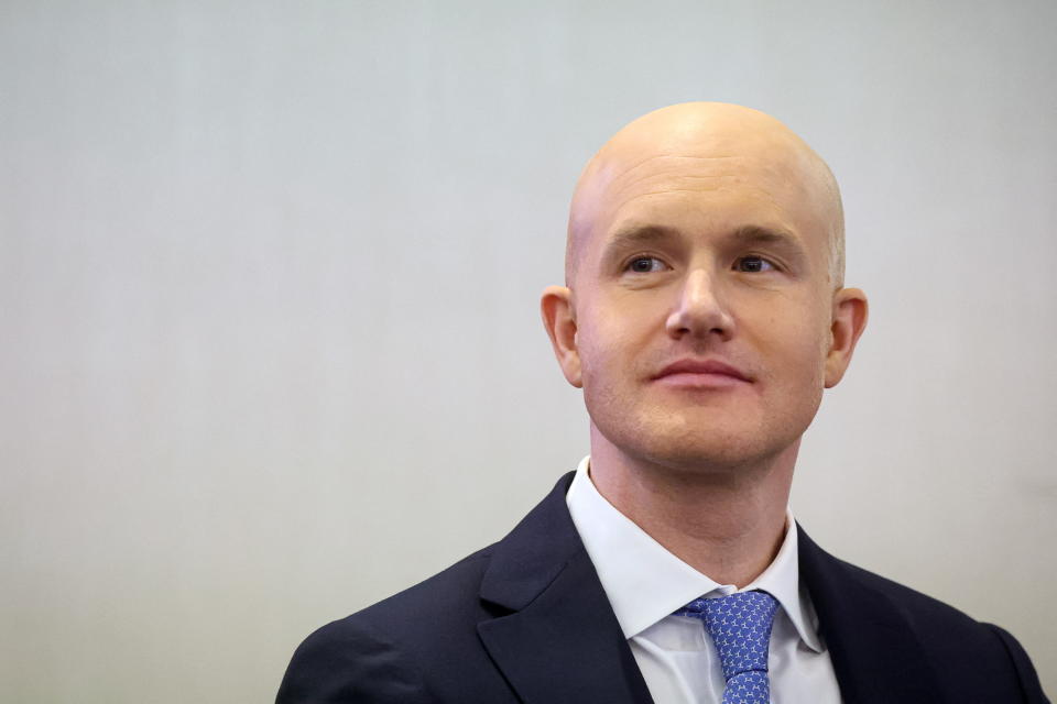 Coinbase CEO Brian Armstrong speaks during the Piper Sandler Global Exchange and FinTech Conference in New York City, U.S., June 7, 2023. REUTERS/Brendan McDermid