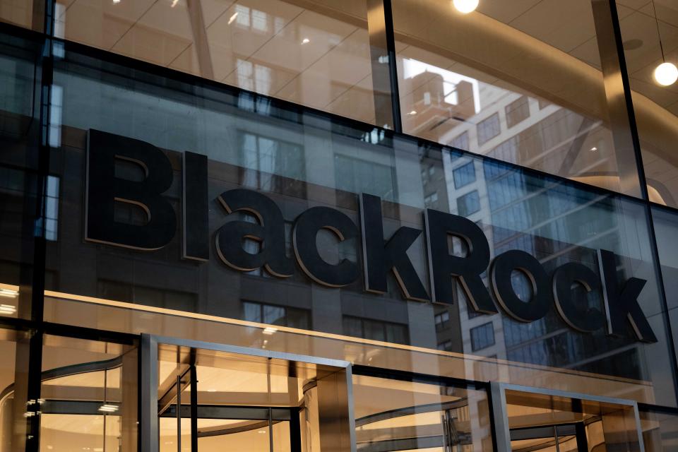 NEW YORK, USA - SEPTEMBER 13: A view of the headquarters of Black Rock, a major fossil fuel company, as climate activists protest against the use of fossil fuels in Manhattan, New York, United States on September 13, 2023. (Photo by Fatih Aktas/Anadolu Agency via Getty Images)