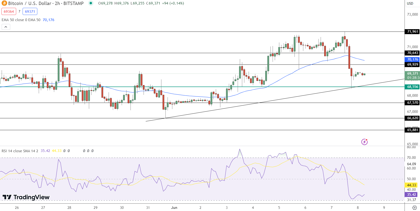 Bitcoin price chart - Source: TradingView