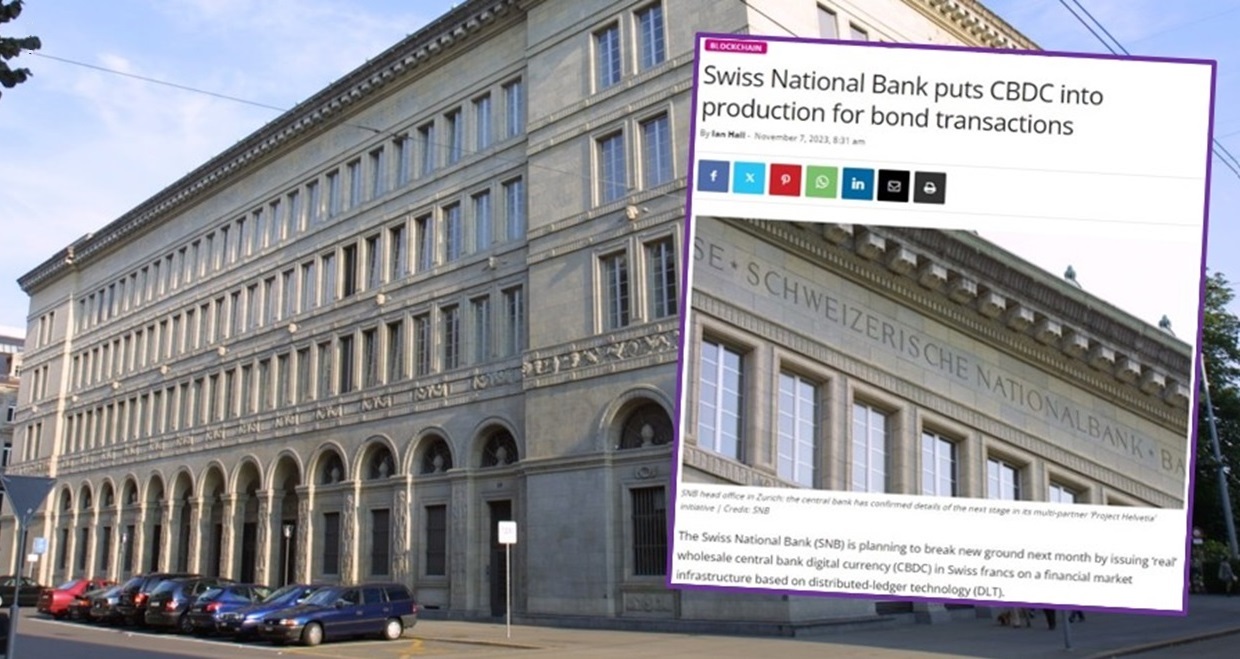 Swiss central bank undertakes world's first tokenized monetary policy operation