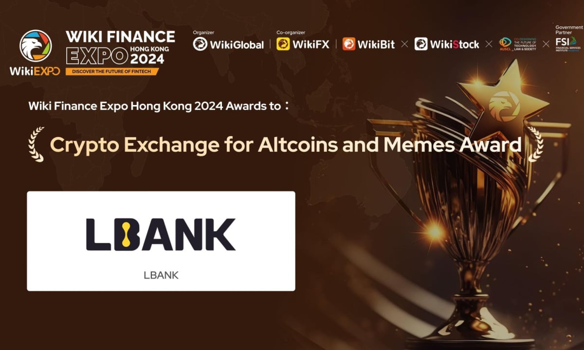 LBank Receives "Crypto Exchange for Altcoins and Memes Award" at Wiki Finance Expo Hong Kong 2024