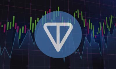 Toncoin-TON-logo-with-price-trading-charts-in-the-background